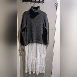 Premium Japanese Boutique Lace & Knit Hybrid Maxi Dress - AllSaints Style